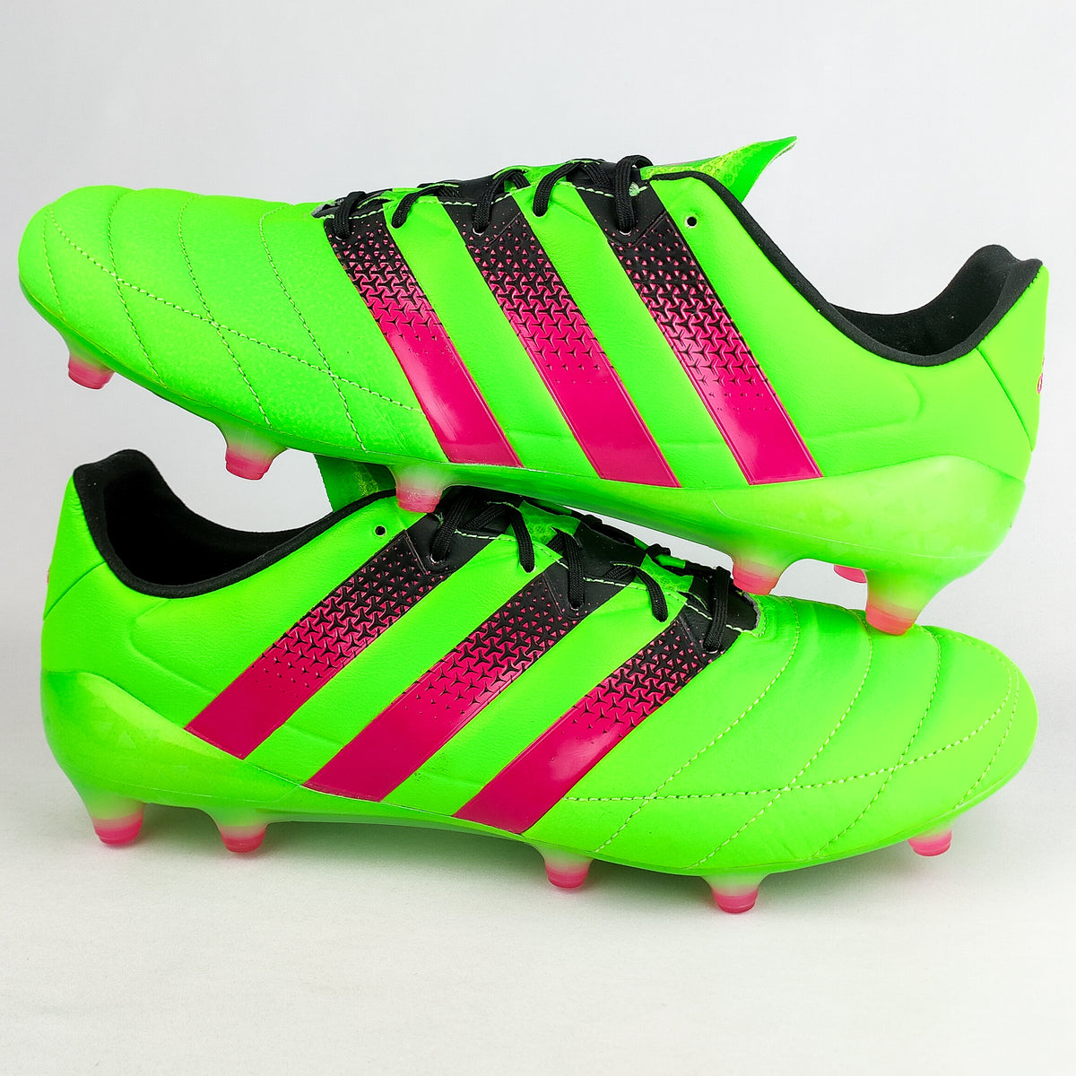 Adidas Ace 16.1 Leather FG Solar Green Shock Pink Black In Box