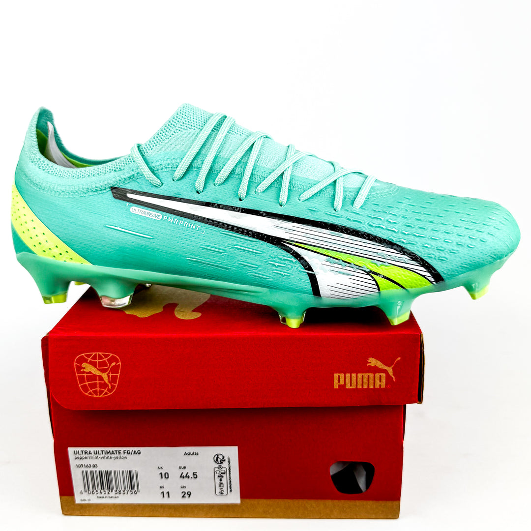 Puma Ultra Ultimate FG - Peppermint/Fast Yellow/White *Brand New*