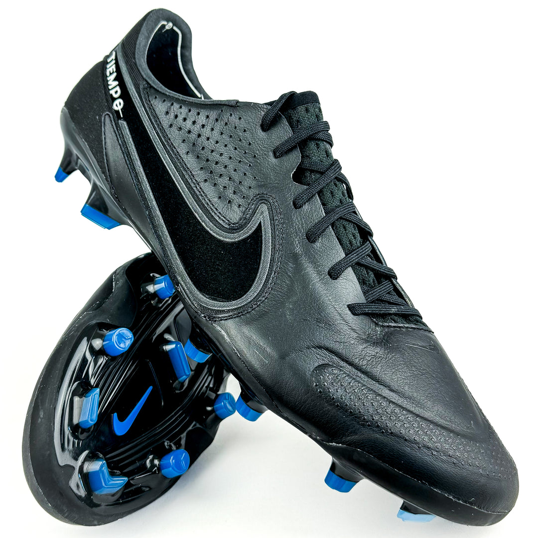 Nike Tiempo Legend 9 Elite FG - Black/Summit White/Light Photo Blue/Dark Smoke Grey *Brand New*