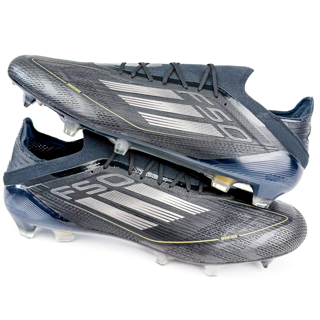 Adidas F50 Elite FG - Black/Iron Metallic/Gold Metallic *Laced Mod*