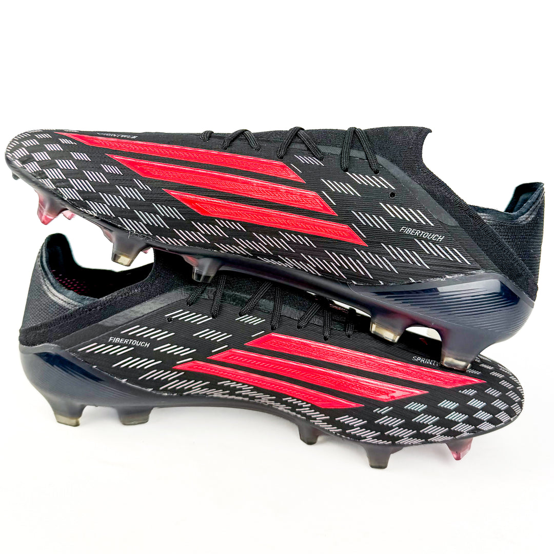 Adidas F50 Elite FG - Core Black/Lucid Red/Silver Metallic *Laced Mod*