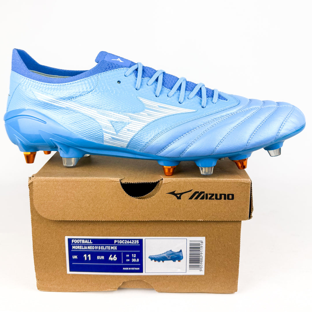 Mizuno Morelia Neo IV Beta Elite SG  - Celeste Blue/White/Ultra Marine *In Box*