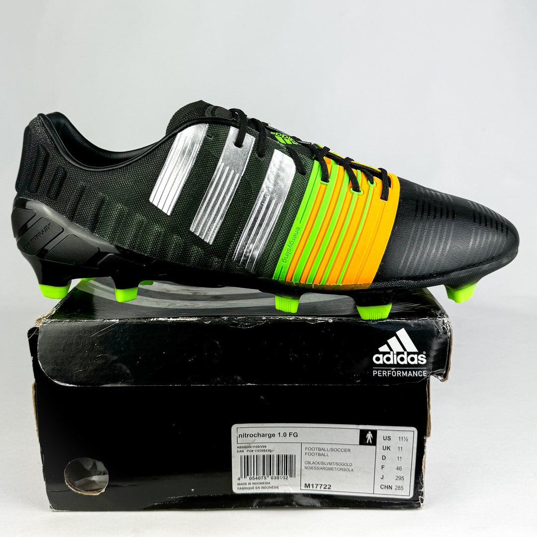 Adidas Nitrocharge 1.0 FG - Black/Metallic Silver/Solar Gold/Green *In Box*