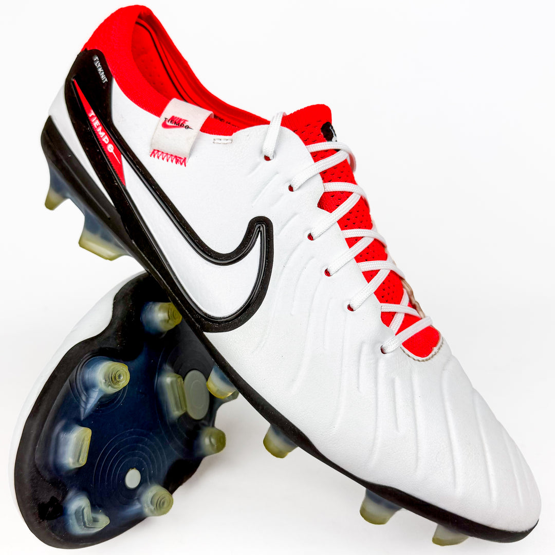 Nike Tiempo Legend 10 Elite FG - White/Hyper Crimson/Black *Pre-Owned*