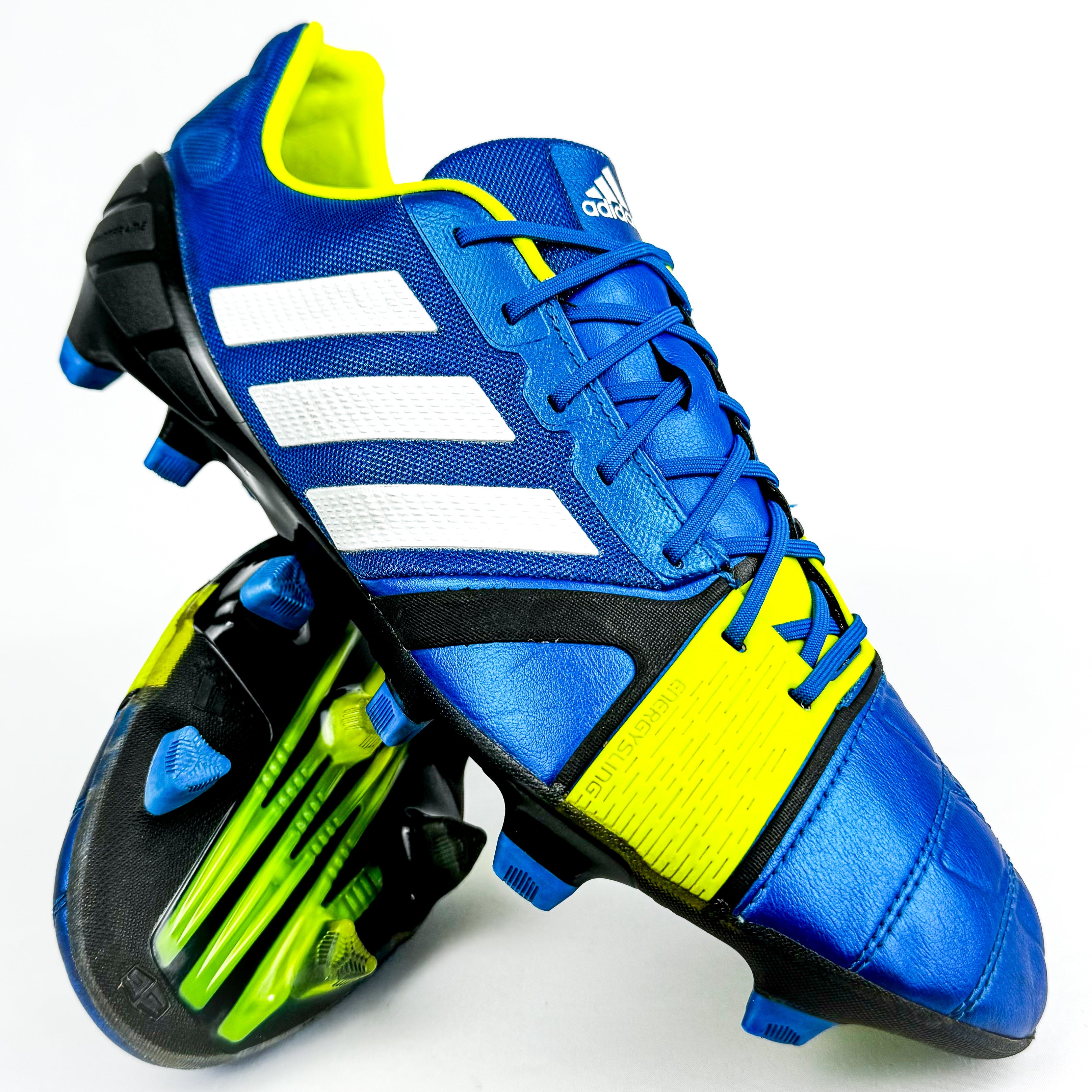 Adidas Nitrocharge 1.0 FG Blue Electricity Yellow White Black Wore PM Boots