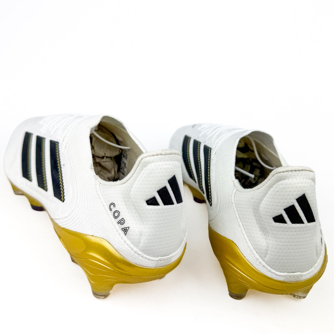 Adidas Copa Pure III Elite FG - White/Core Black/Gold Metallic *Laced Mod*