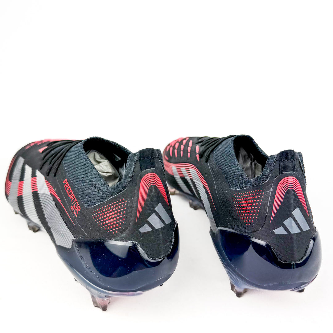 Adidas Predator Elite FG - Core Black/Grey Four/Lucid Red *Laced Mod*