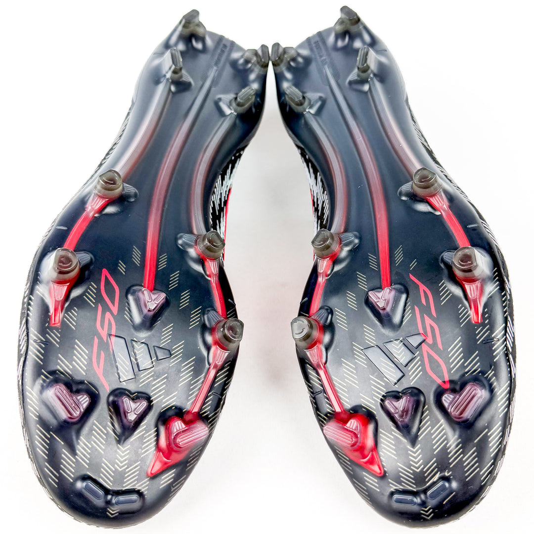 Adidas F50 Elite FG - Core Black/Lucid Red/Silver Metallic *Laced Mod*