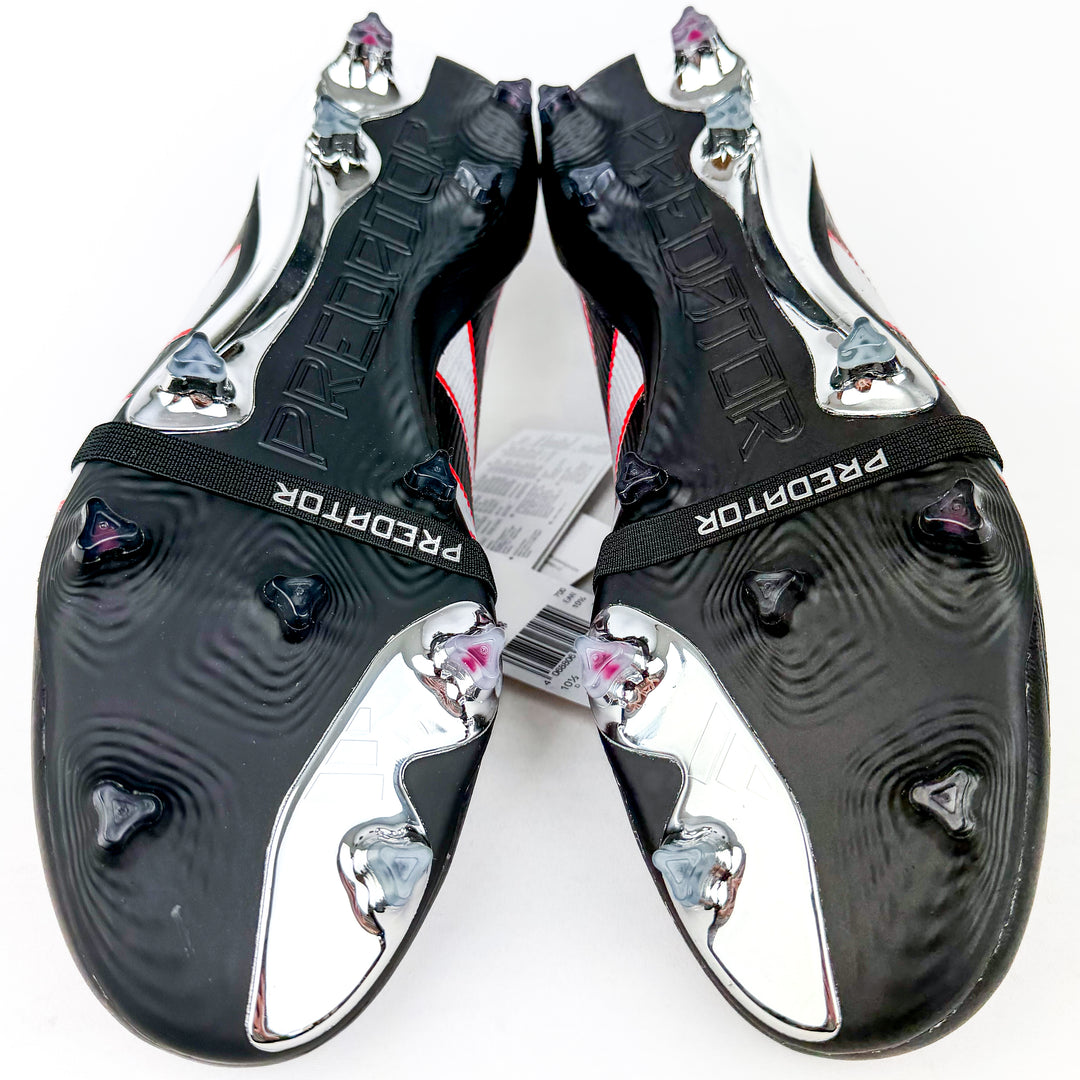 Adidas Predator Elite Leather Tongue FT FG - Core Black/Silver Metallic/Vivid Red *In Box*