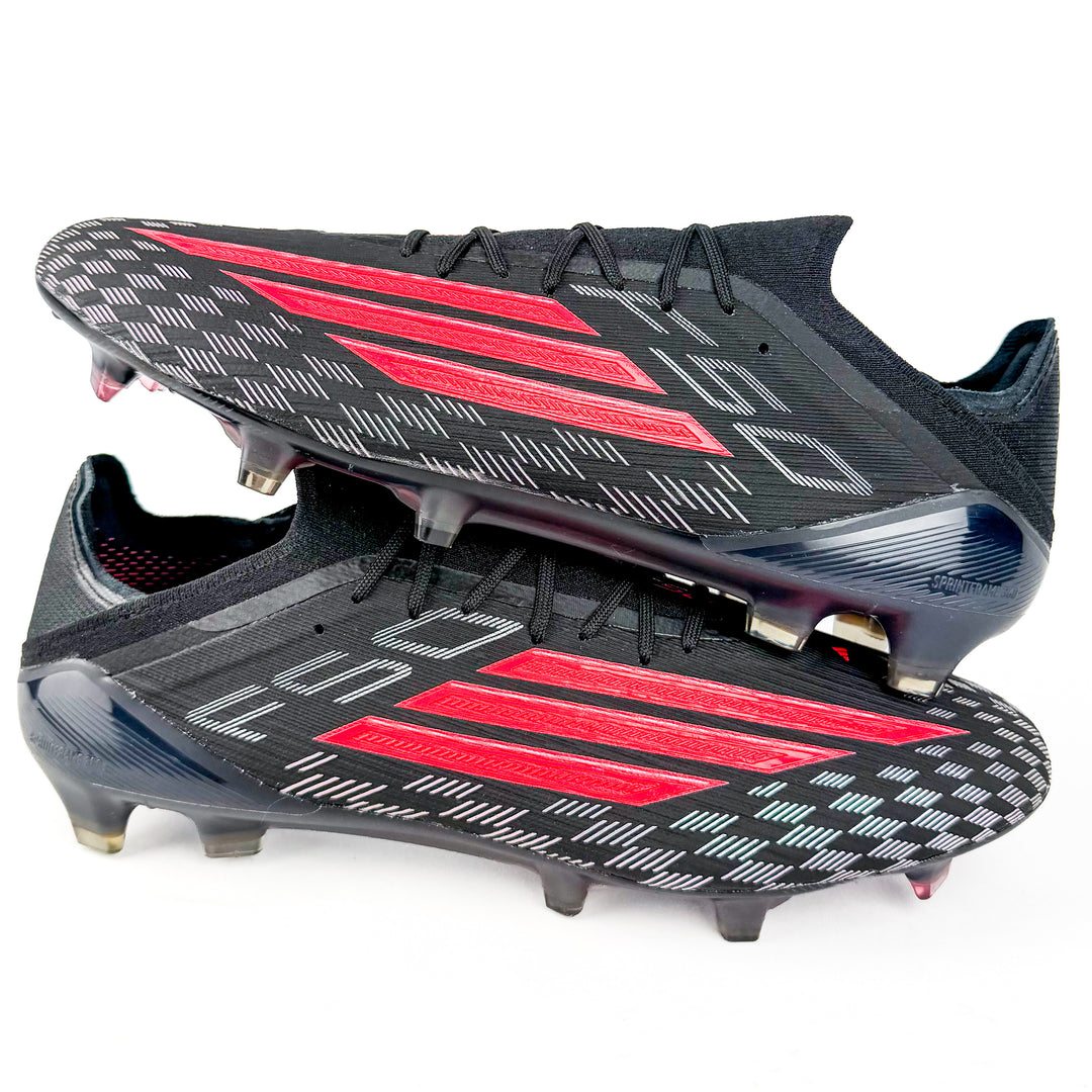 Adidas F50 Elite FG - Core Black/Lucid Red/Silver Metallic *Laced Mod*