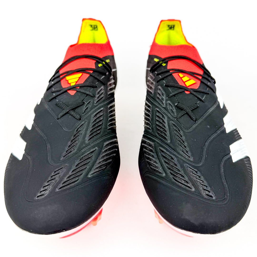 Adidas Predator Elite FG - Black/Solar Red/White/Solar Yellow *Laced Mod*