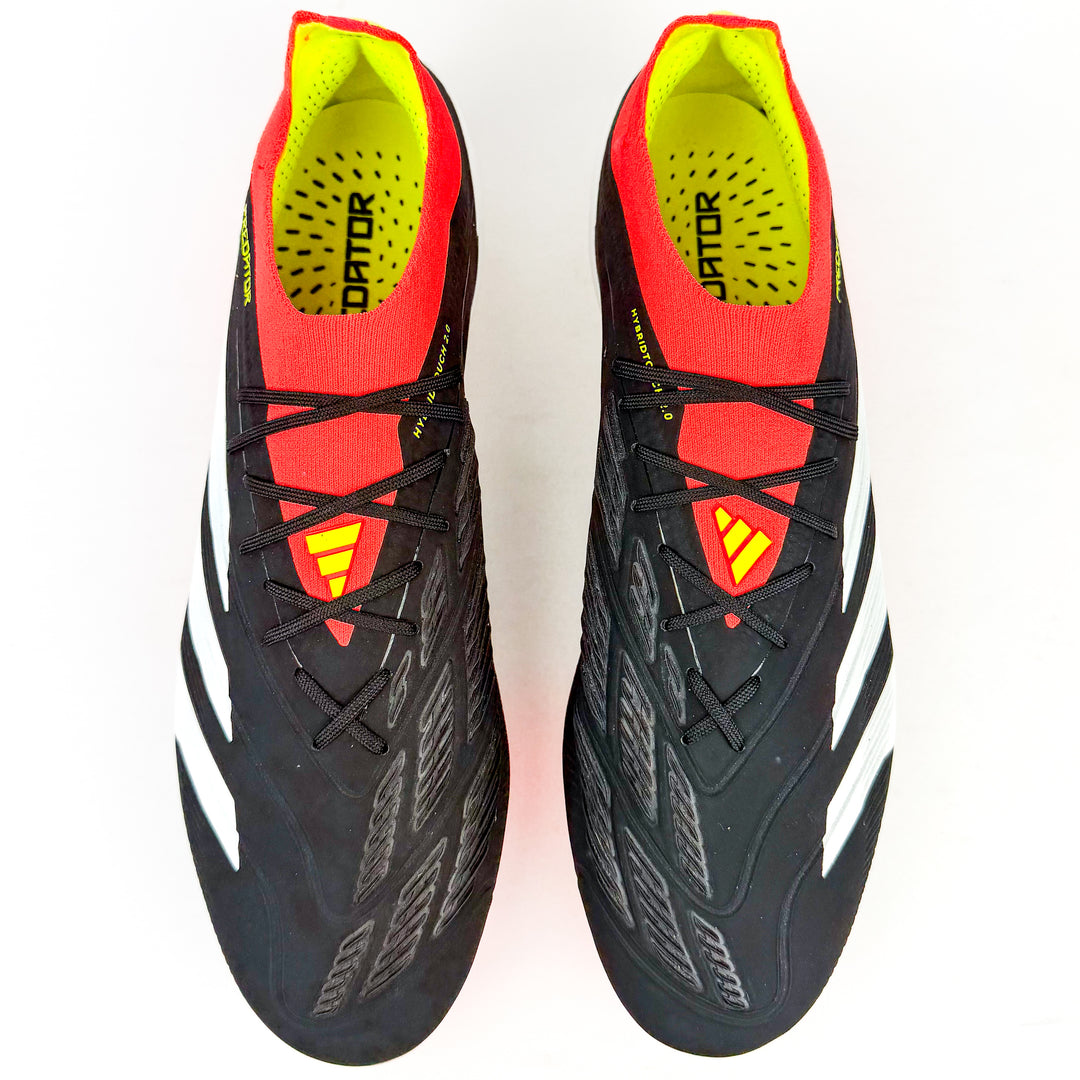Adidas Predator Elite FG - Black/Solar Red/White/Solar Yellow *Laced Mod*