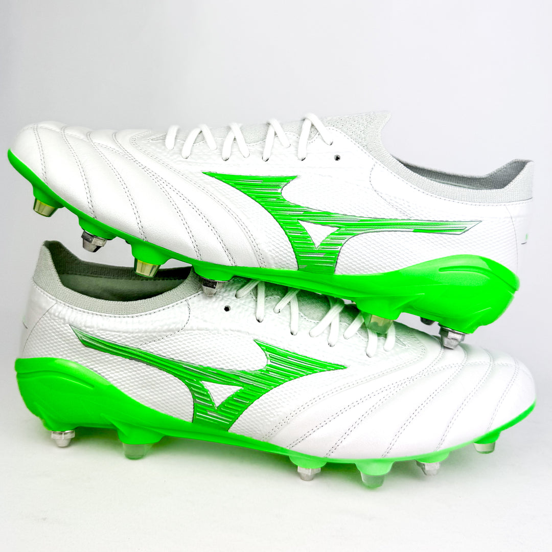 Mizuno Morelia Neo IV Beta Elite SG - Made in Japan - White/Neon Green/Cool Grey *In Box*