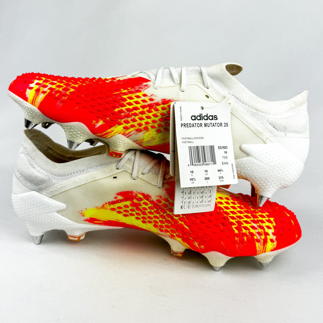 Adidas Predator 20.1 Mutator Low SG - White/Pop Red/Solar Yellow/Black *Brand New*