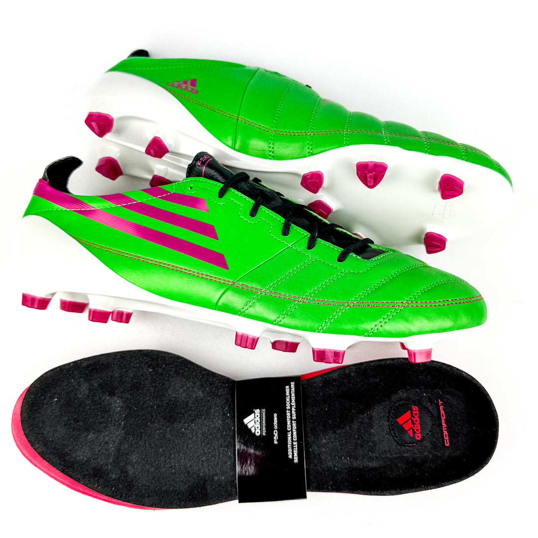 Adidas F50 Adizero Leather TRX FG 2010 - Intense Green/Pink/Black *Brand New*