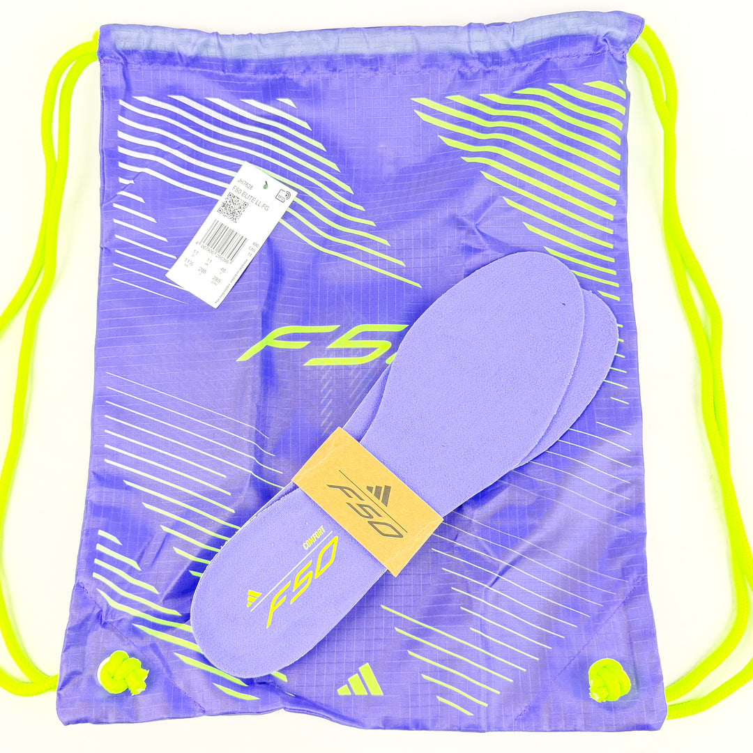Adidas F50 Elite FG - Purple Rush/White/Lucid Lemon *Laced Mod*