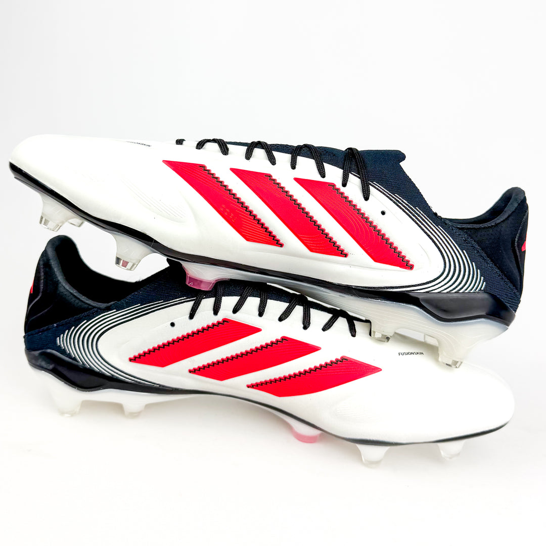 Adidas Copa Pure III Elite FG - White/Lucid Red/Core Black *Laced Mod*