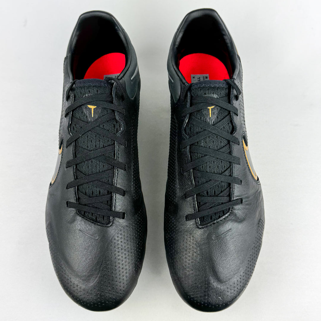 Nike Tiempo Legend 9 Pro FG - Black/Metallic Dark Grey/Gold *Wore Once*