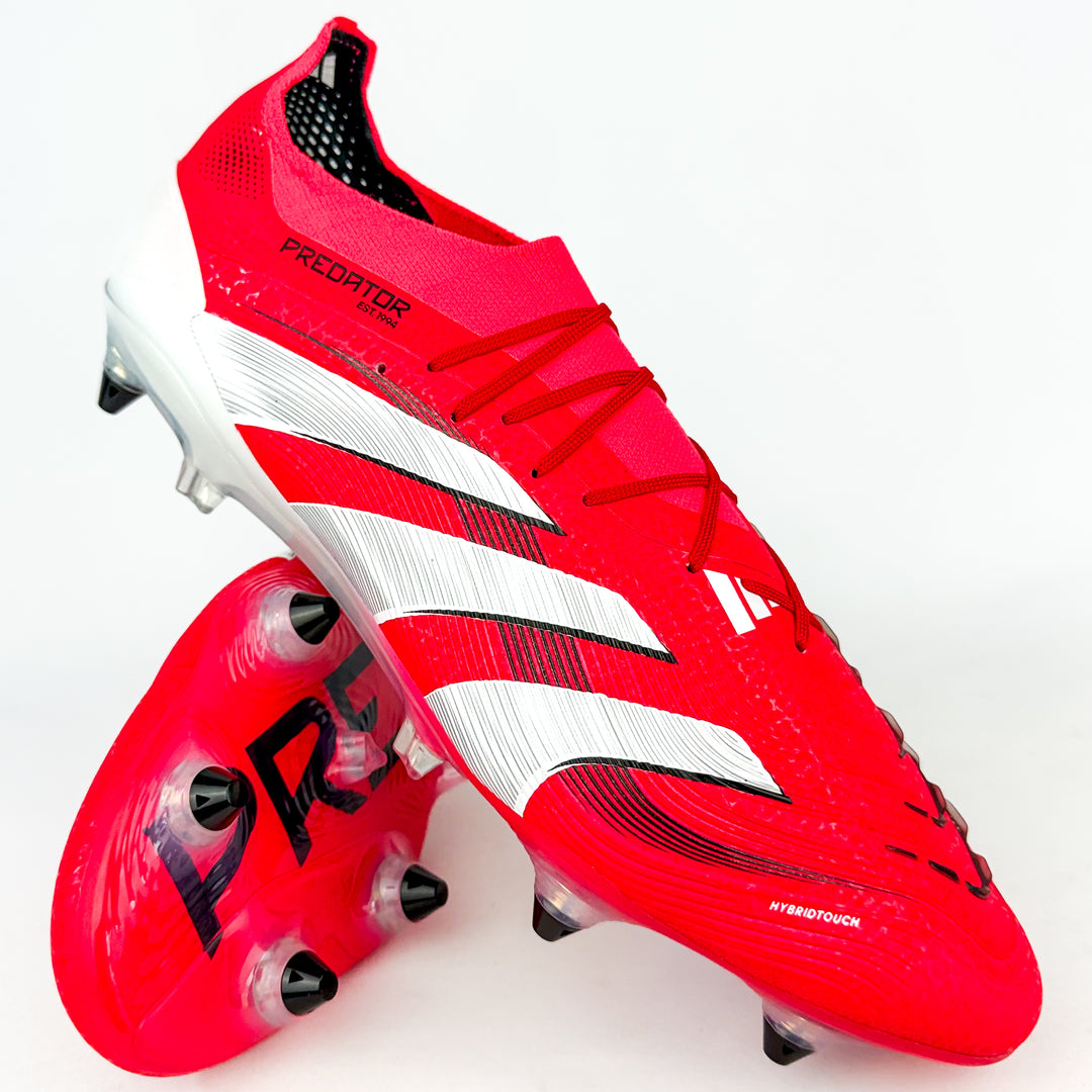 Adidas Predator Elite SG - Lucid Red/White/Core Black *Laced Mod*