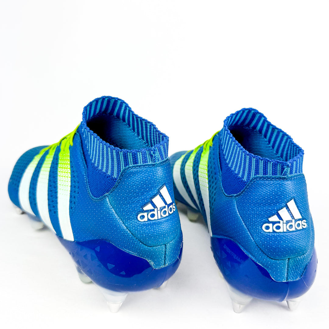 Adidas Ace 16.1 Primeknit SG - Shock Blue/Semi Solar Slime/White *Wore Once*