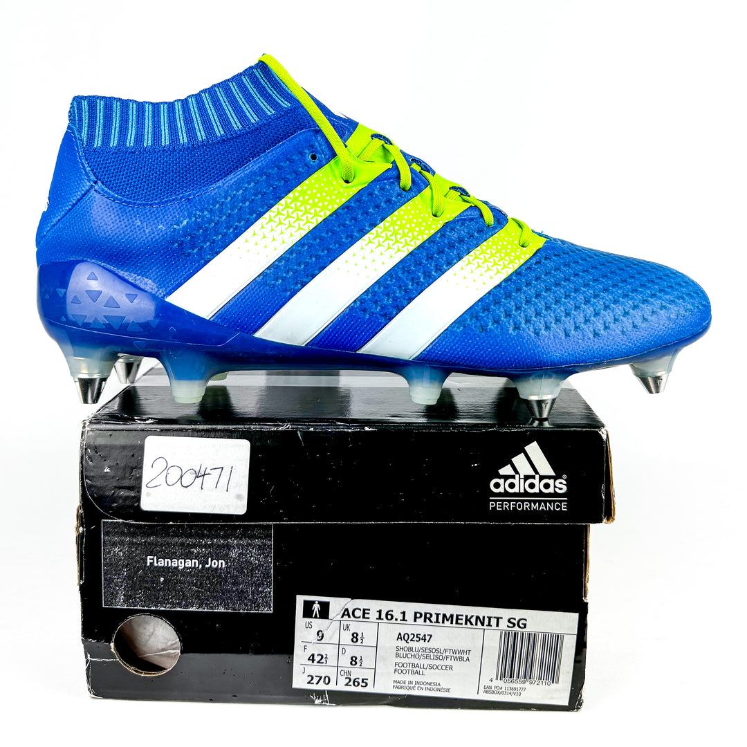 Adidas Ace 16.1 Primeknit SG - Shock Blue/Semi Solar Slime/White *Player-Issued*