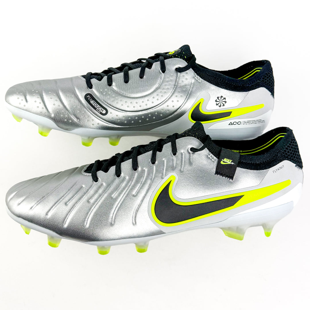 Nike Tiempo Legend 10 Elite FG  - Metallic Silver/Black/Volt *Brand New*