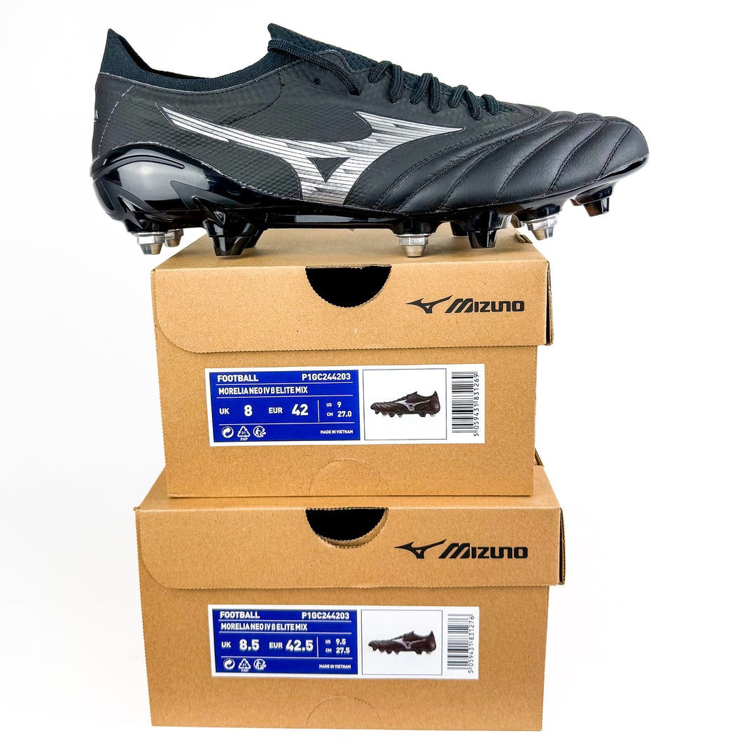 Mizuno Morelia Neo IV Beta Elite SG  - Black/Galaxy Silver/Black *In Box*