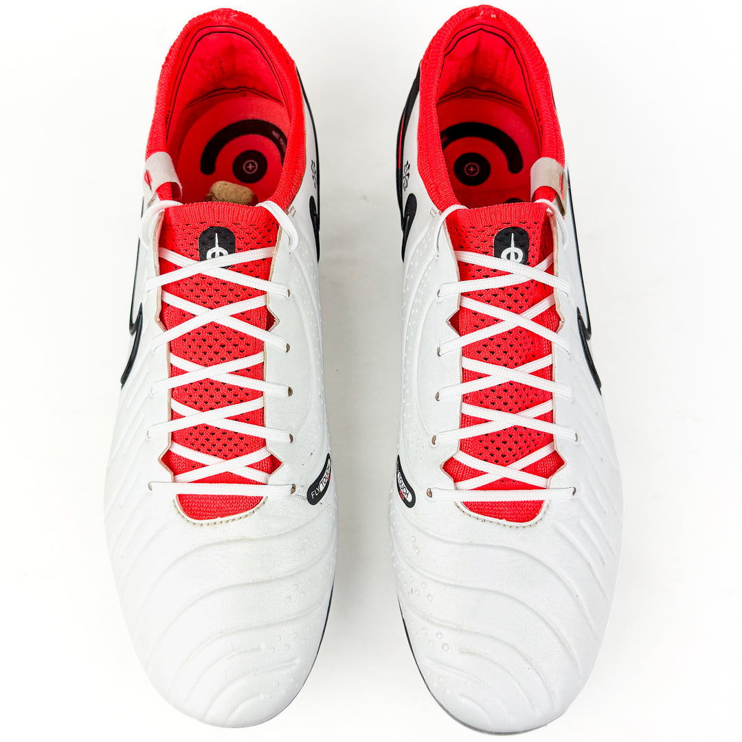 Nike Tiempo Legend 10 Elite SG-Pro - White/Hyper Crimson/Black *Pre-Owned*