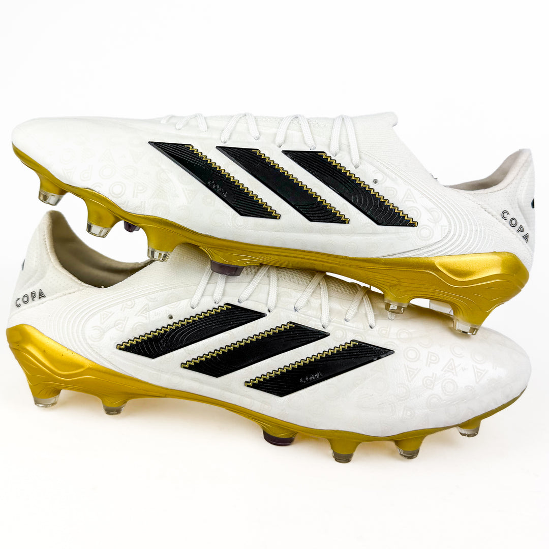 Adidas Copa Pure III Elite FG - White/Core Black/Gold Metallic *Laced Mod*