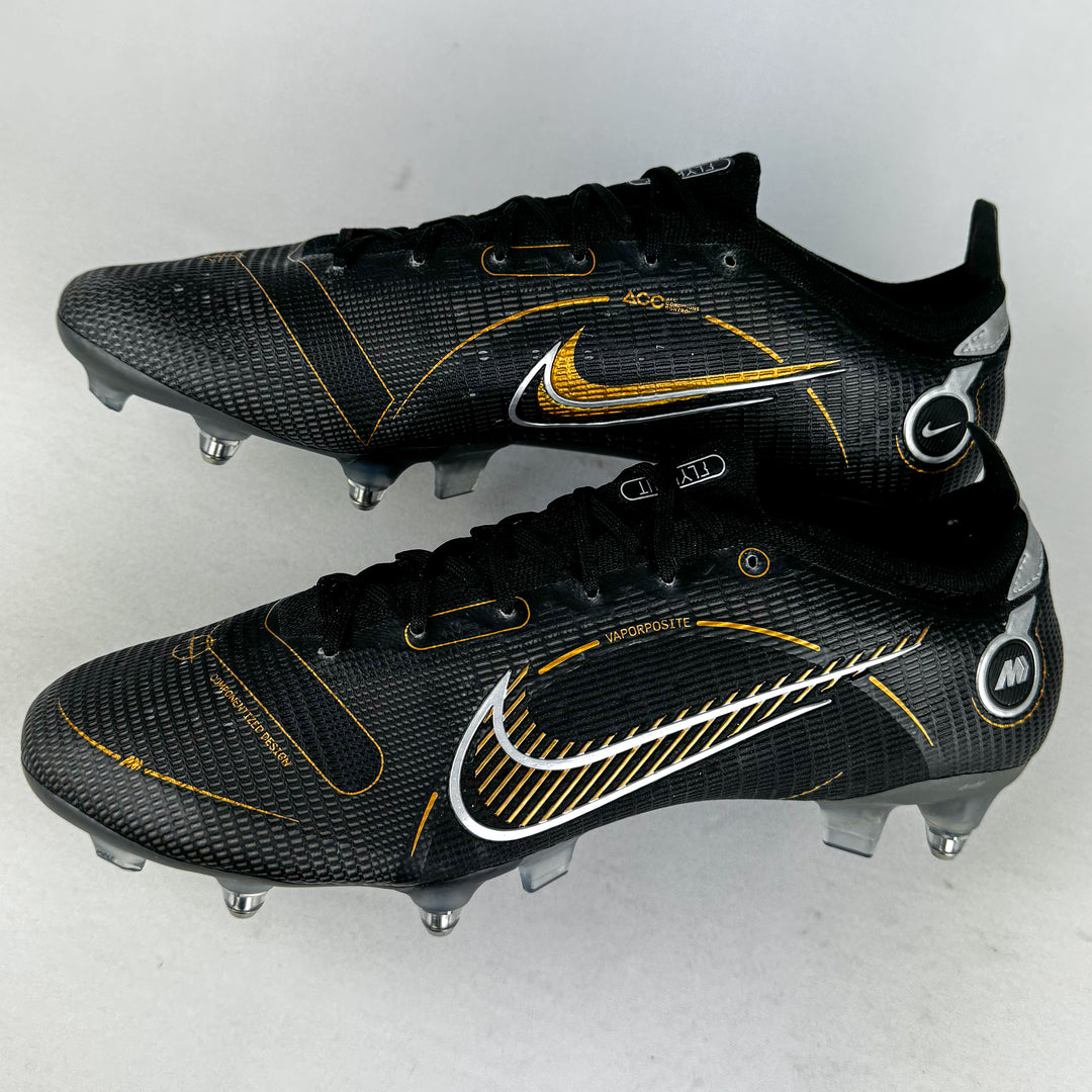 Nike Mercurial Vapor 14 Elite AC SG-Pro - Black/Metallic Silver/Cave Stone/Metallic Gold *Brand New*