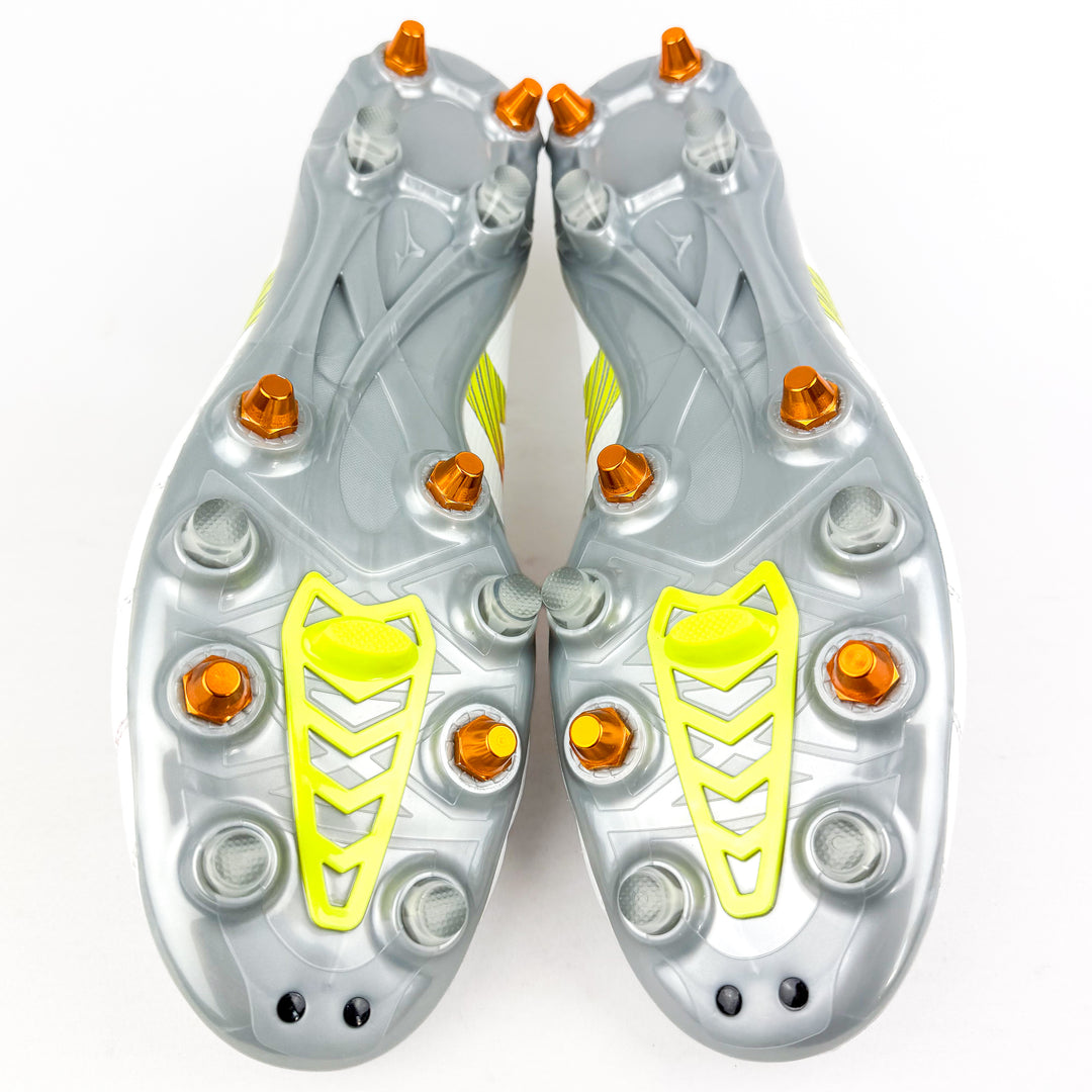 Mizuno Morelia Neo V Beta Elite SG  - White/Lava Orange/Evening Primrose *Brand New*
