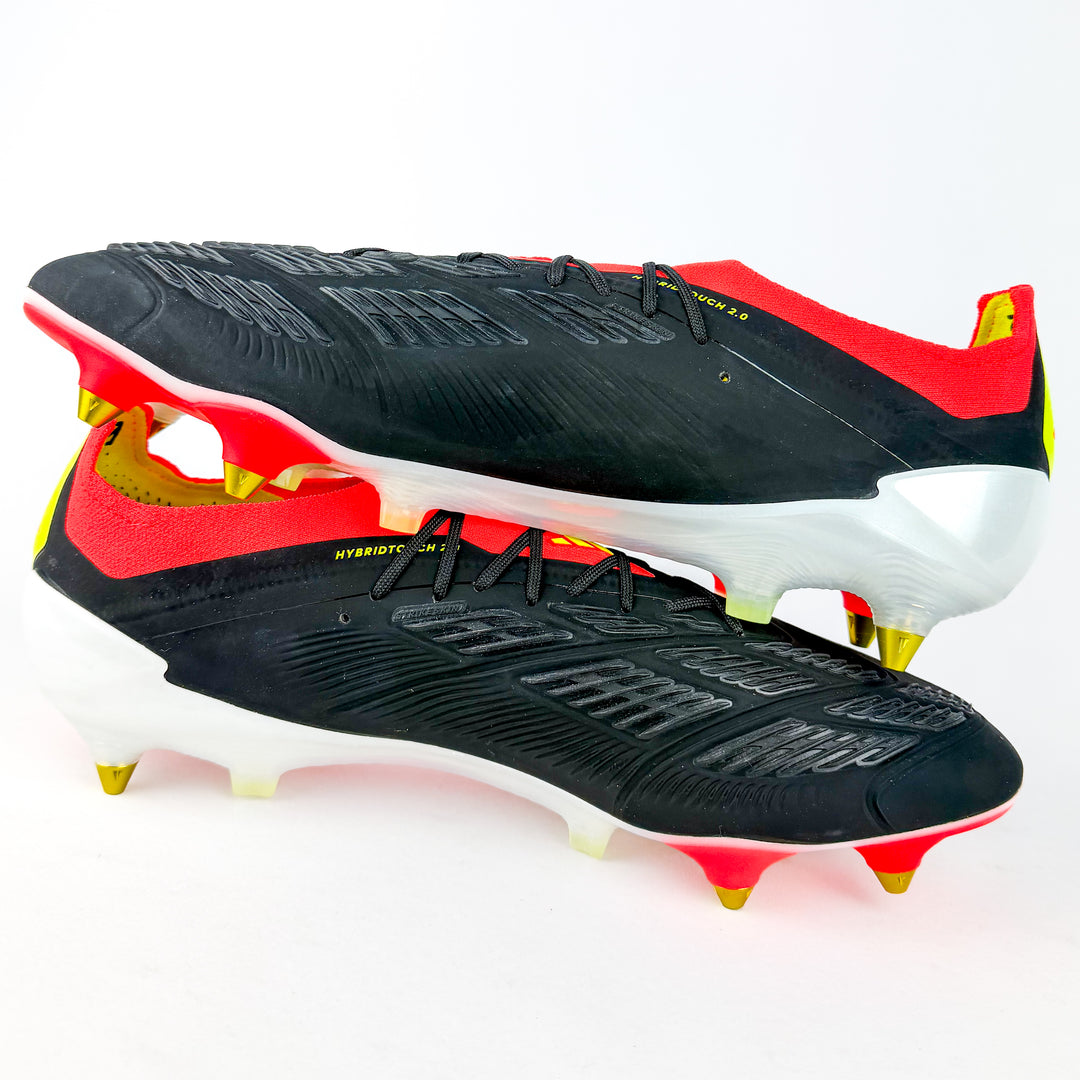 Adidas Predator Elite SG - Black/Solar Red/White/Solar Yellow *Laced Mod*