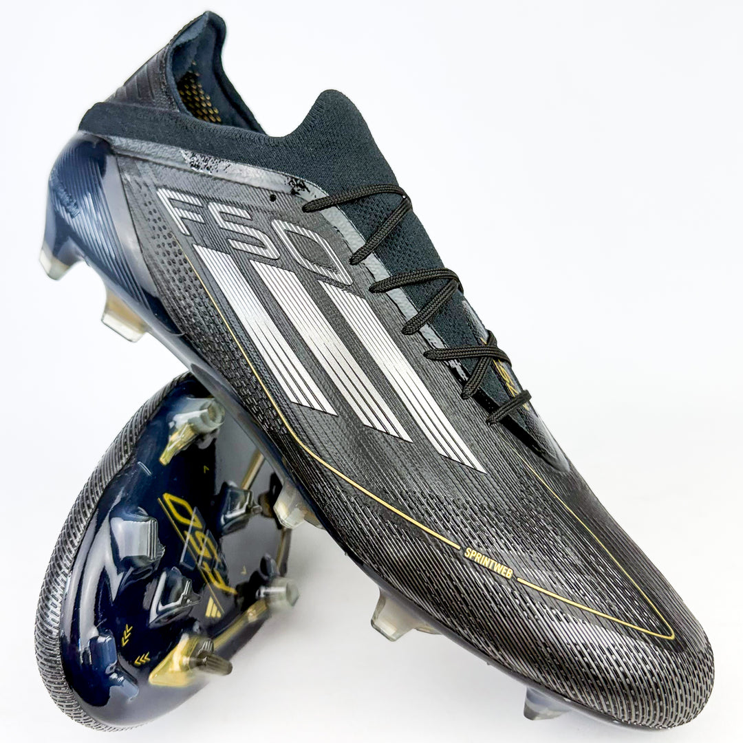Adidas F50 Elite FG - Black/Iron Metallic/Gold Metallic *Laced Mod*