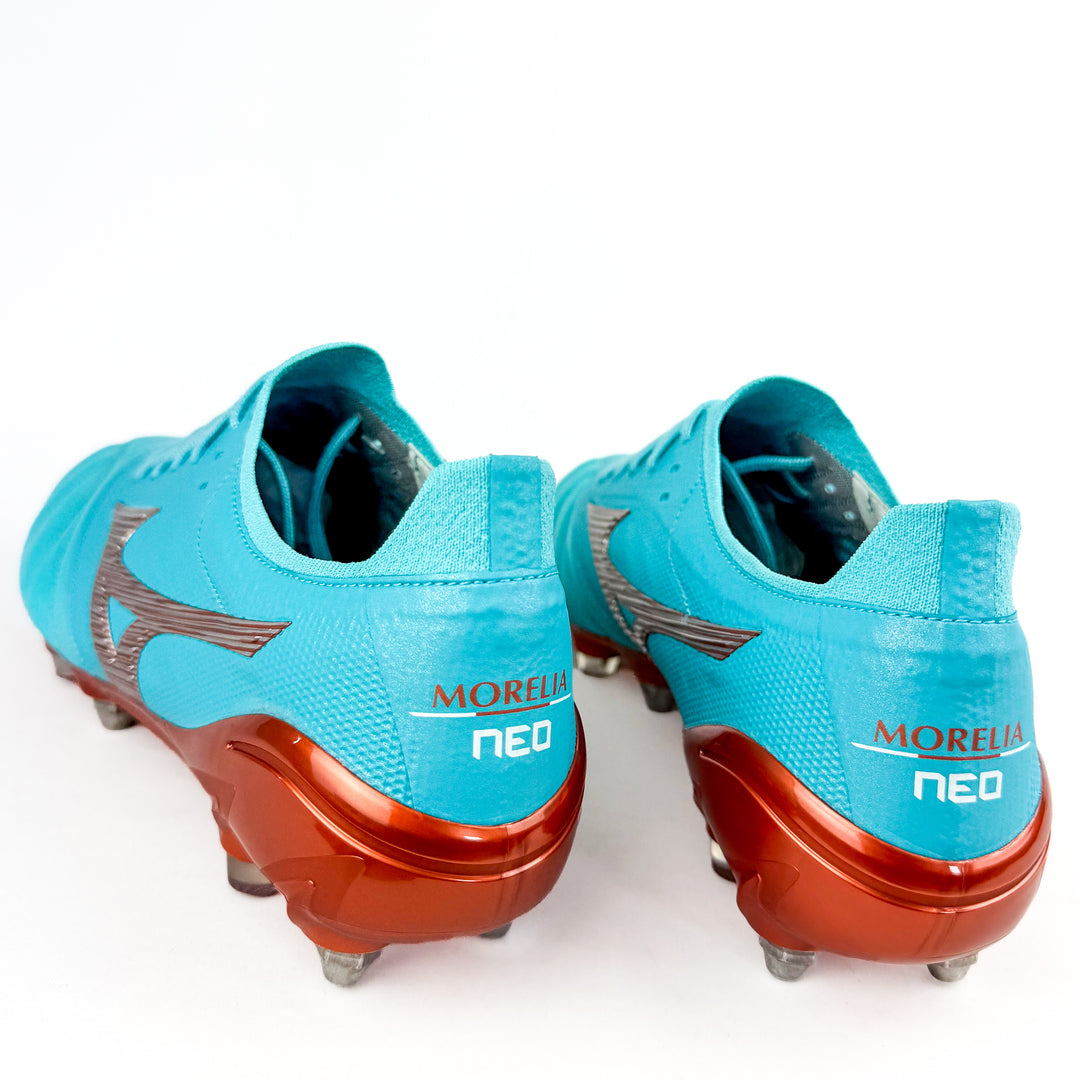 Mizuno Morelia Neo III Beta Elite SG - Made in Japan - Azure Blue/White/Copper *In Box*