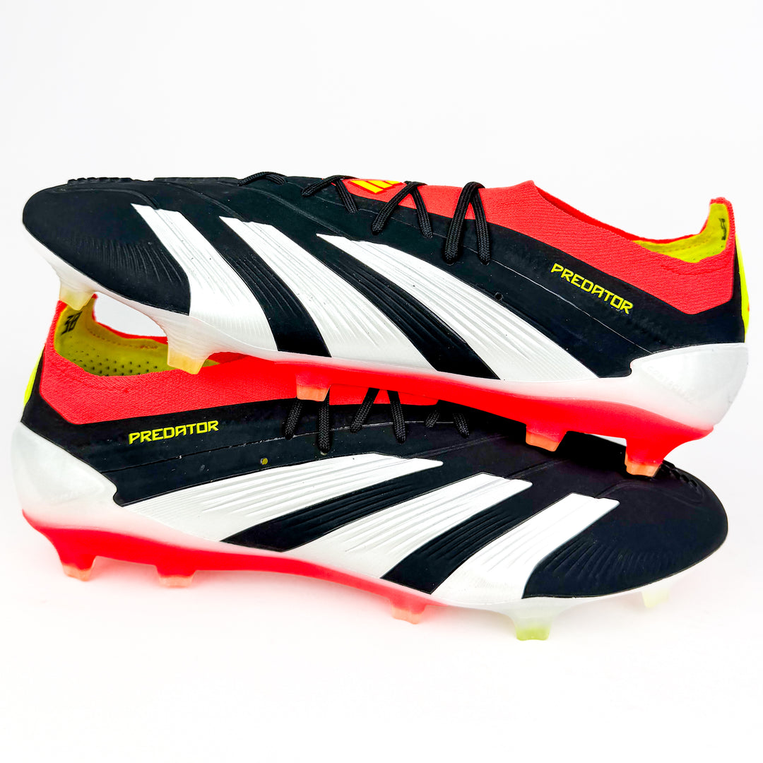 Adidas Predator Elite FG - Black/Solar Red/White/Solar Yellow *Laced Mod*