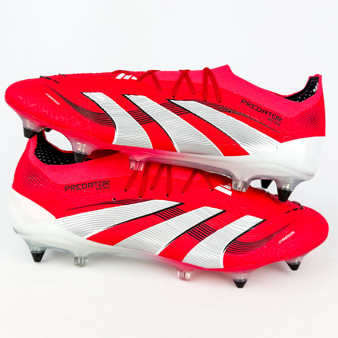Adidas Predator Elite SG - Lucid Red/White/Core Black *Laced Mod*