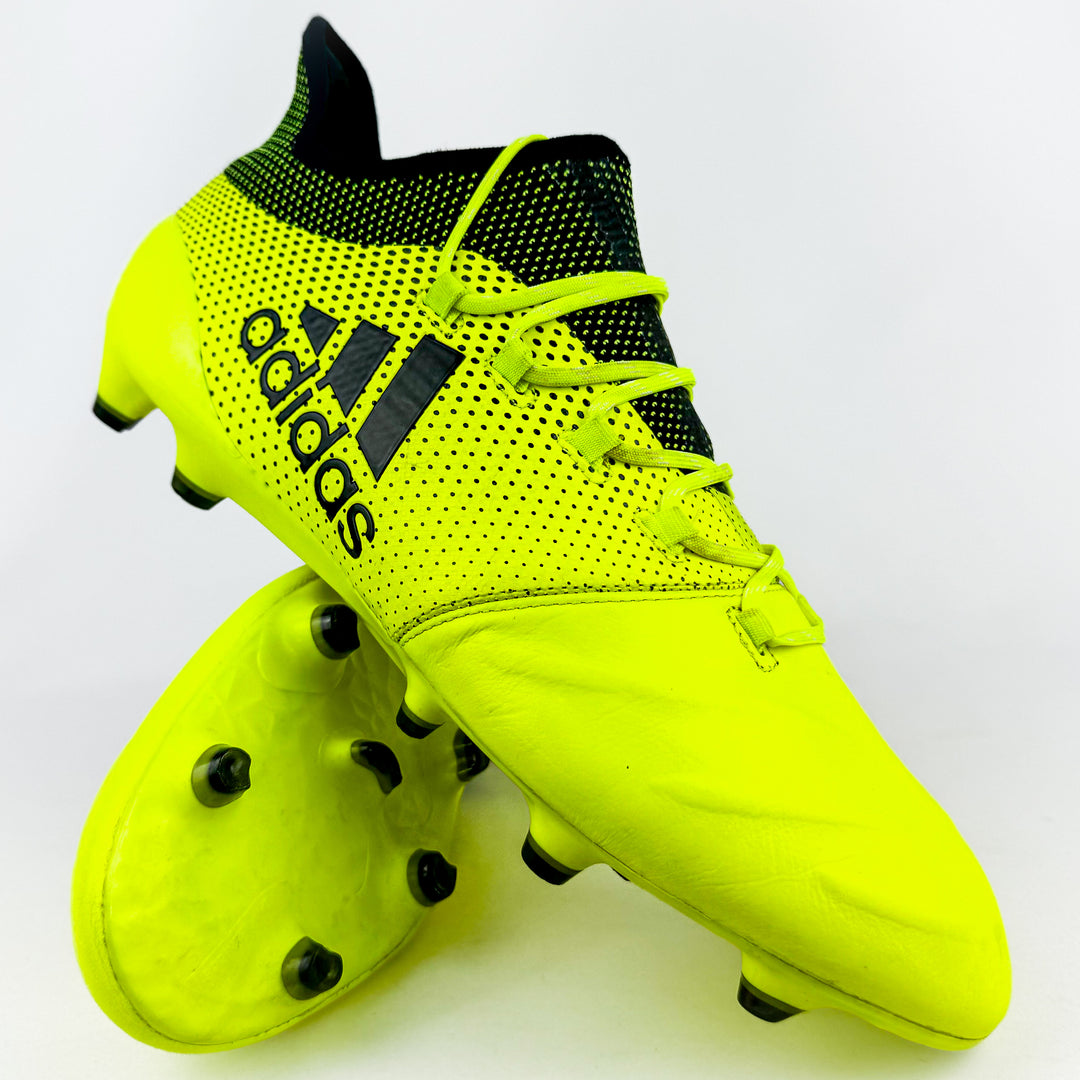 Adidas X 17.1 Leather FG - Solar Yellow/Legend Ink *Wore Once*