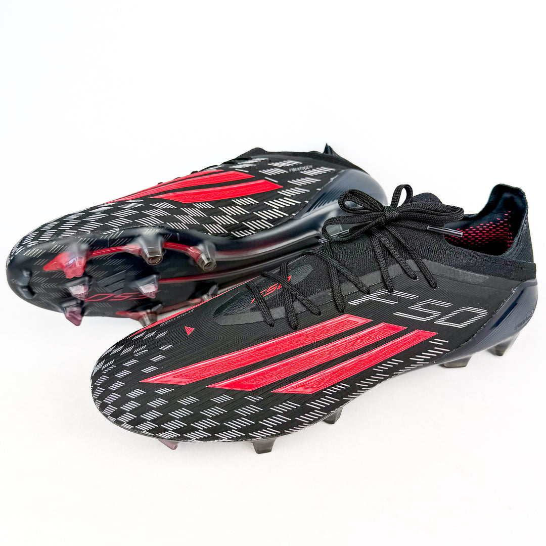 Adidas F50 Elite FG - Core Black/Lucid Red/Silver Metallic *Laced Mod*
