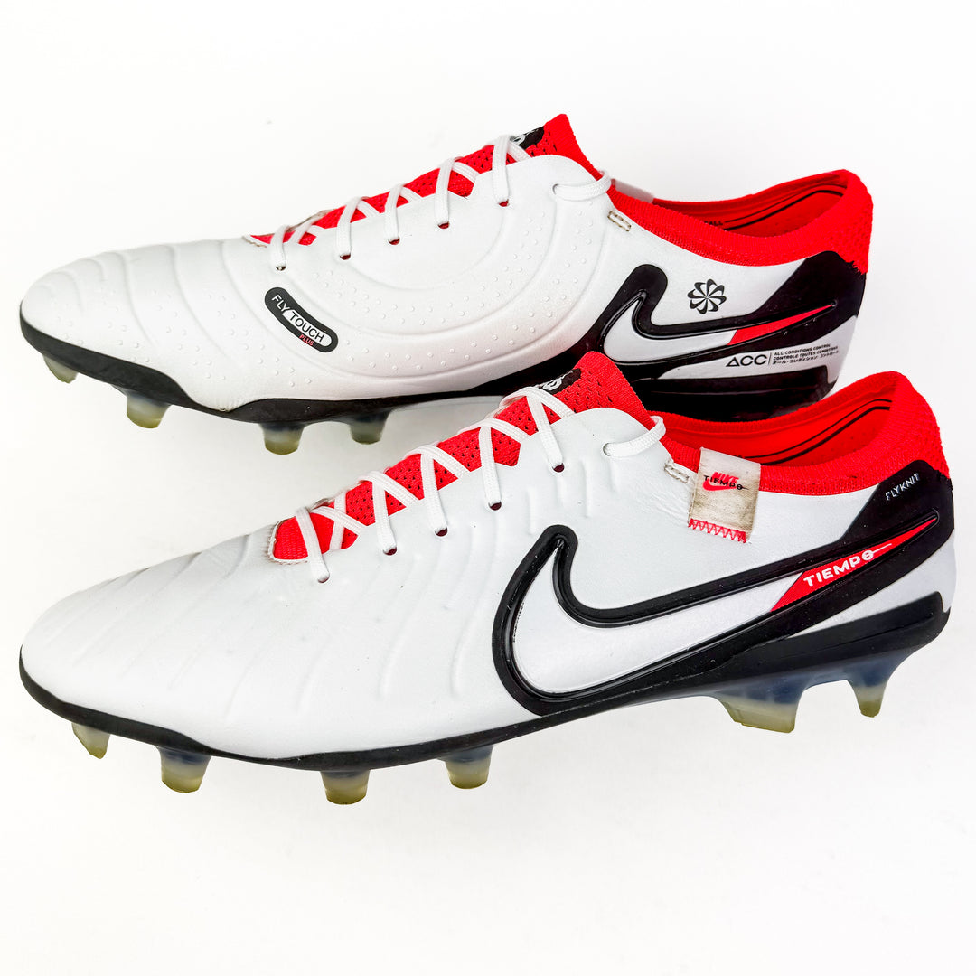 Nike Tiempo Legend 10 Elite FG - White/Hyper Crimson/Black *Pre-Owned*
