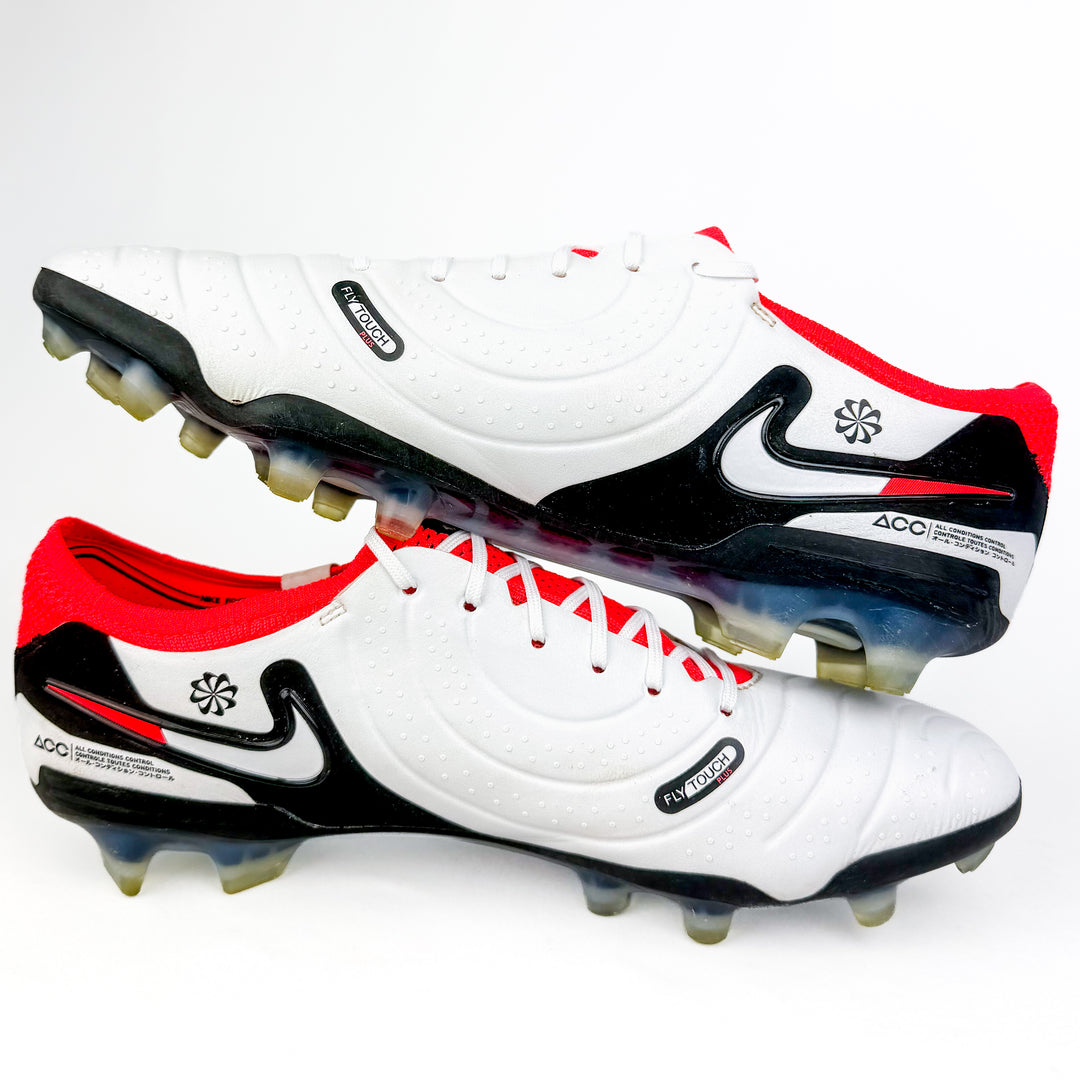 Nike Tiempo Legend 10 Elite FG - White/Hyper Crimson/Black *Pre-Owned*