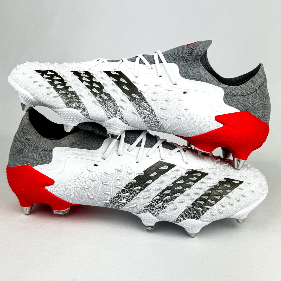 Adidas Predator Freak .1 Low SG - White/Iron Metallic/Solar Red *Brand New*