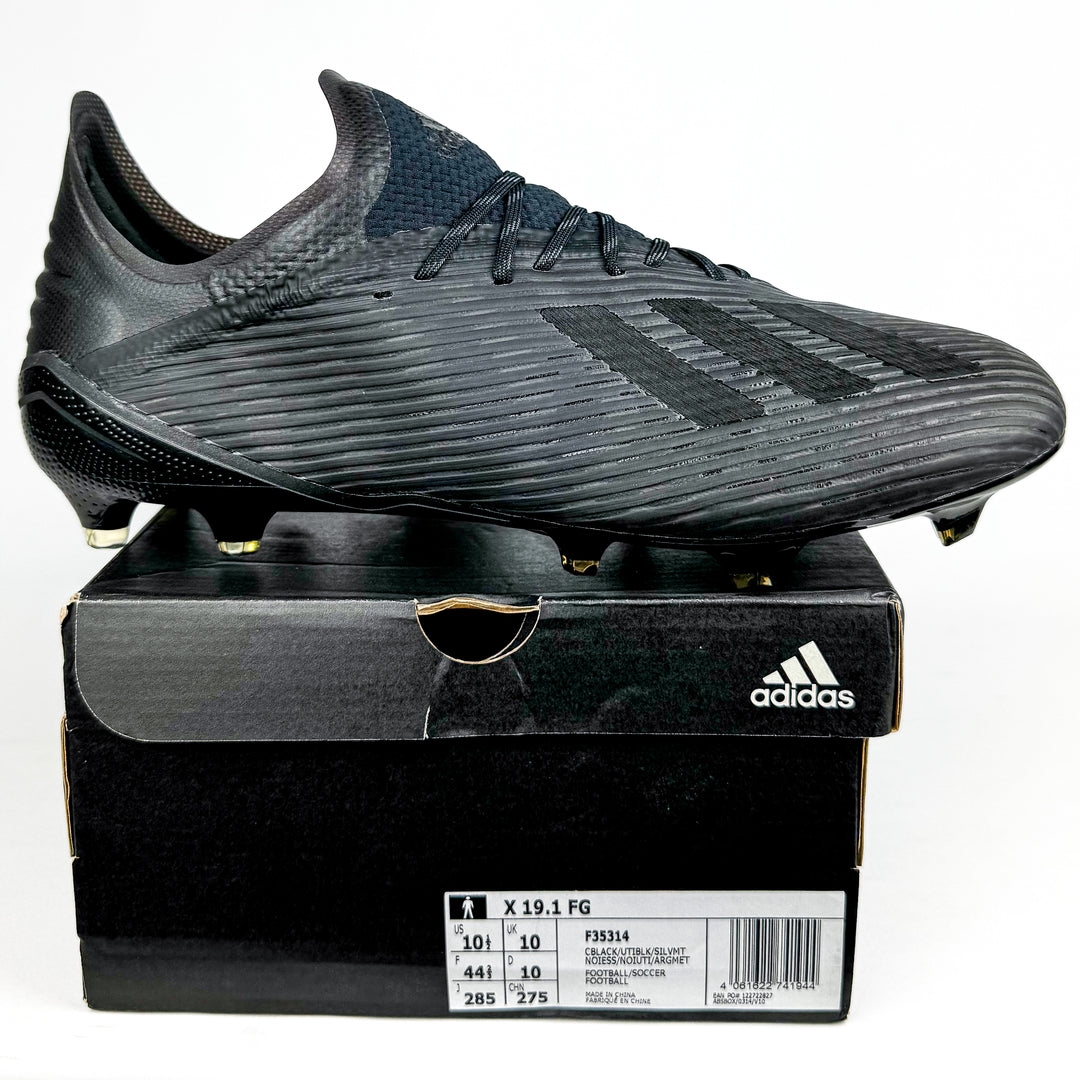 Adidas X 19.1 FG - Core Black/Utility Black/Silver Metallic *In Box*