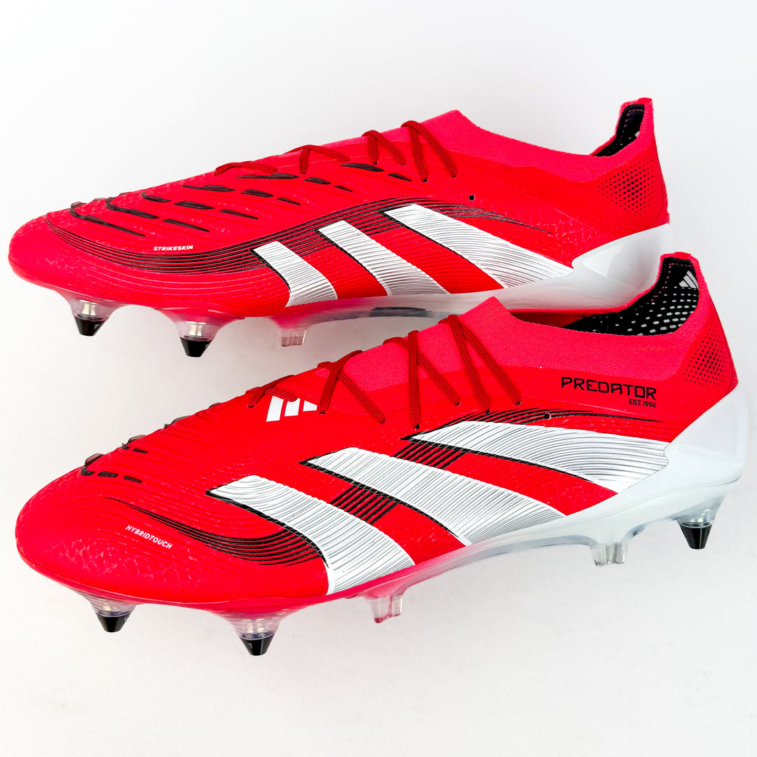 Adidas Predator Elite SG - Lucid Red/White/Core Black *Laced Mod*