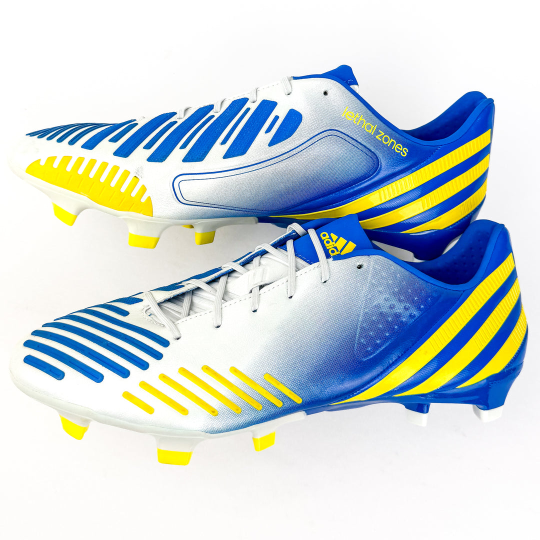 Adidas Predator LZ FG - White/Vivid Yellow/Prime Blue *Brand New*