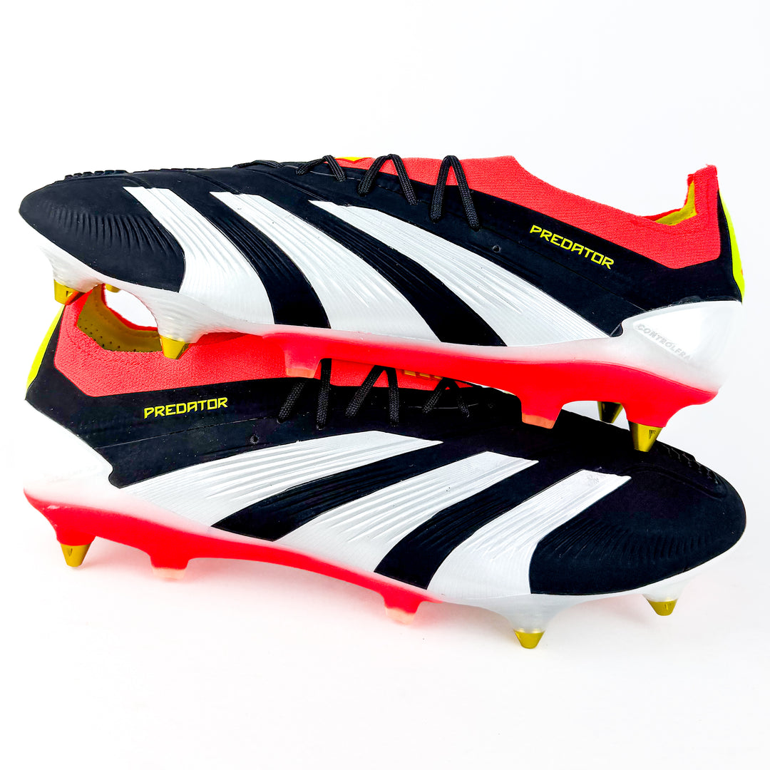 Adidas Predator Elite SG - Black/Solar Red/White/Solar Yellow *Laced Mod*