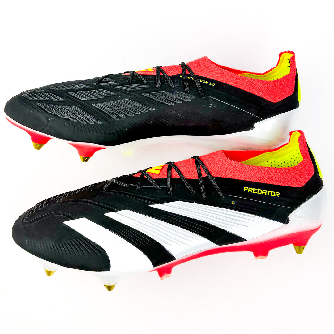 Adidas Predator Elite SG - Black/Solar Red/White/Solar Yellow *Laced Mod*