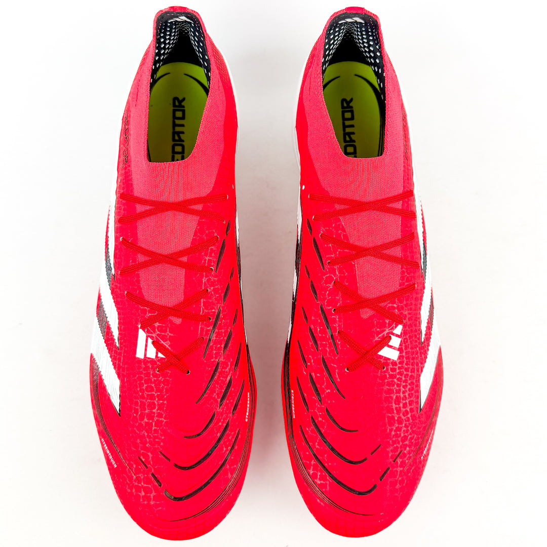 Adidas Predator Elite FG - Lucid Red/White/Core Black *Laced Mod*