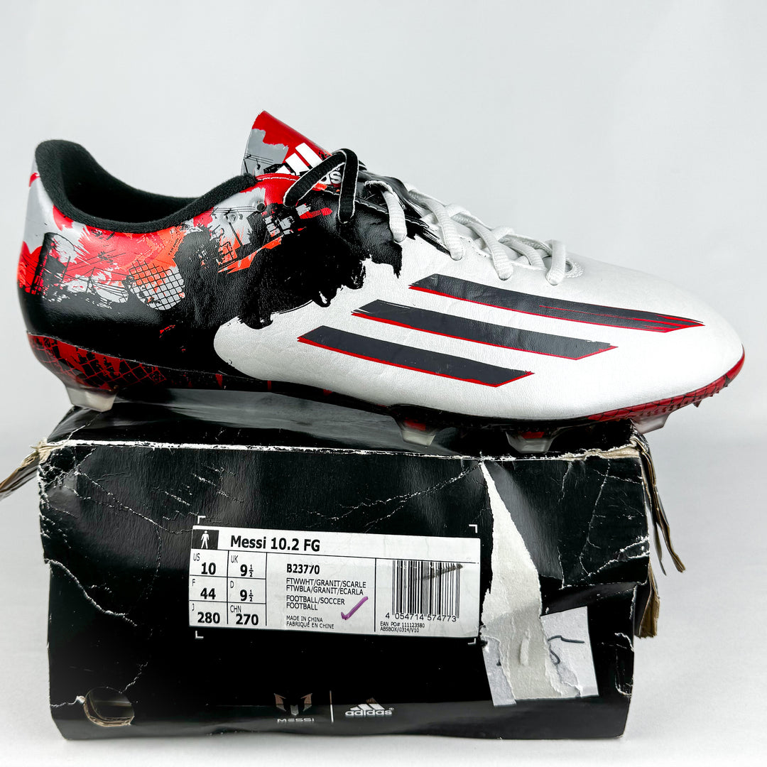 Adidas F50 Adizero Messi 10.2 FG - Pibe de Barr10 - White/Scarlet Red/Granite *In Box*