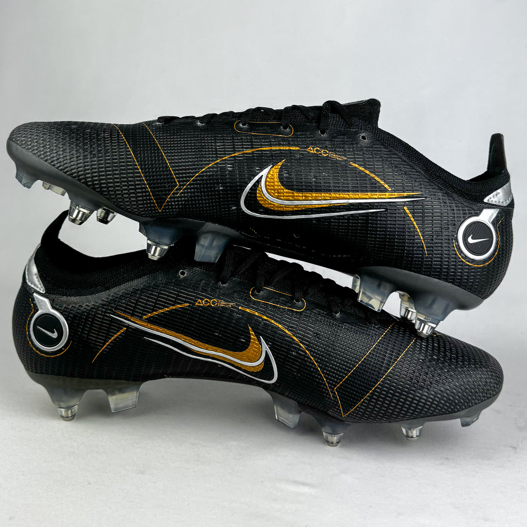 Nike Mercurial Vapor 14 Elite AC SG-Pro - Black/Metallic Silver/Cave Stone/Metallic Gold *Brand New*