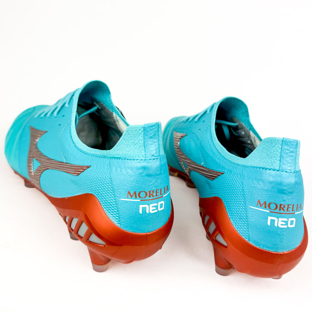 Mizuno Morelia Neo III Beta Elite FG - Made in Japan - Azure Blue/White/Copper *In Box*